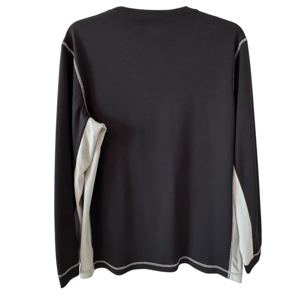 Alo Sport Mens CoolFit Long Sleeve Performance Shirt Black Grey XXL Colorblock - Picture 2 of 8